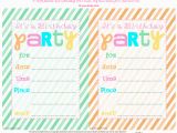 Online Printable Birthday Invitations Bnute Productions Free Printable Striped Birthday Party