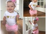 Outfits for First Birthday Girl Pink and Gold First Birthday Outfit First Birthday Girl