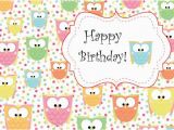 Owl Birthday Card Sayings Cute Owl Birthday Printable Card Instant Download