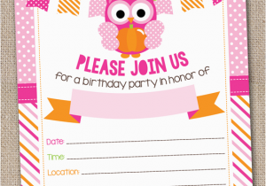 Owl Birthday Party Invites Ink Obsession Designs New Pumpkin Owls Printable