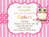 Owl themed Birthday Invitations Little Owl Birthday Invitation Pink Girl Owl theme by