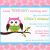 Owl themed Birthday Invitations Printable Owl theme Birthday Party Invitation