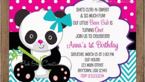 Panda Bear Birthday Invitations Panda Bear Birthday Invitation Panda Invitation Panda