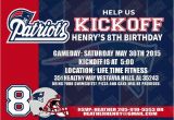 Patriots Birthday Party Invitations 4 95 New England Patriots Birthday Invitation Football