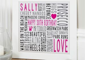 Personalised 30th Birthday Gifts for Him Personalised 30th Birthday Gifts for Her Chatterbox Walls