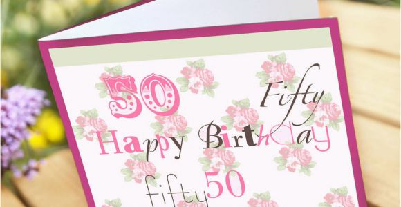 Personalised 50th Birthday Cards for Her Personalised 50th Birthday Card by Amanda Hancocks