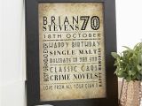Personalised 70th Birthday Gifts for Him 70th Birthday Gifts Present Ideas for Men Chatterbox Walls