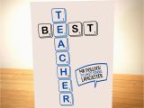 Personalised Scrabble Birthday Cards Personalised Best Teacher Scrabble Teacher Card