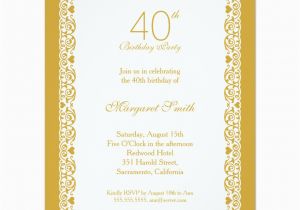 Personalized 40th Birthday Invitations Elegant Personalized 40th Birthday Party Invitations