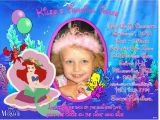 Personalized Ariel Birthday Invitations Little Mermaid Custom Photo Birthday Invitation