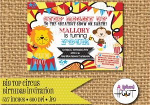 Personalized Circus Birthday Invitations Circus Big top Birthday Party Invitation Personalized Diy