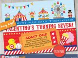 Personalized Circus Birthday Invitations Personalized Carnival Circus Amusement Park Birthday Party