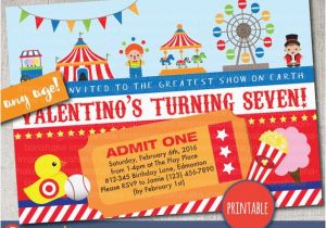 Personalized Circus Birthday Invitations Personalized Carnival Circus Amusement Park Birthday Party