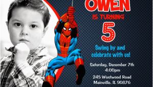 Personalized Spiderman Birthday Invitations Superhero Spiderman Printable Birthday Party Invitation