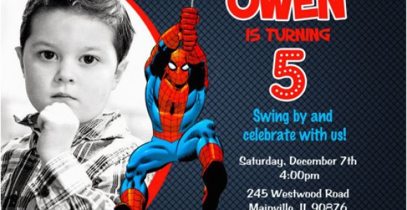 Personalized Spiderman Birthday Invitations Superhero Spiderman Printable Birthday Party Invitation