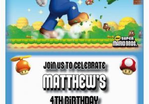 Personalized Super Mario Birthday Invitations Mario Birthday Party Invites Setof10 Super Mario Bros