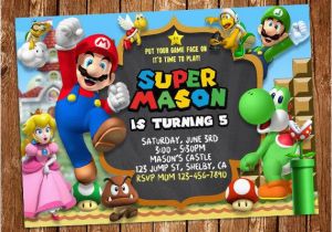 Personalized Super Mario Birthday Invitations Super Mario Invitation Super Mario Printable Invitation