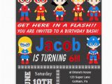 Personalized Superhero Birthday Invitations Superheros Invitation Printable In Red Personalized Super