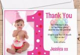 Photo Thank You Cards 1st Birthday 10 Personalised Girls 1st First Birthday Thank You Photo