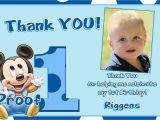 Photo Thank You Cards 1st Birthday Mickey Mouse 1st Birthday Thank You Cards