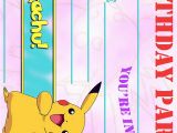 Pikachu Birthday Invitations Pokemon Coloring Pages