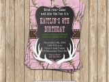 Pink Camo Birthday Invitations Camo Girl Hunting 6 Birthday Party Printable Invitation