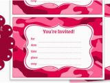 Pink Camo Birthday Invitations Printable Pink Camo Invitations Printable Treats Com