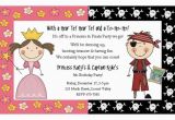 Pirate and Princess Birthday Invitations Princess and Pirate Birthday Party Invitations