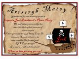 Pirate Birthday Party Invitation Wording Personalized Birthday Invitations Pirate by