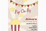 Popcorn Birthday Invitations Popcorn Carnival Birthday Party Invitation Zazzle