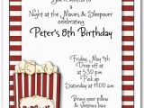 Popcorn Birthday Party Invitations Box Of Popcorn Party Invitation Movie Invitation