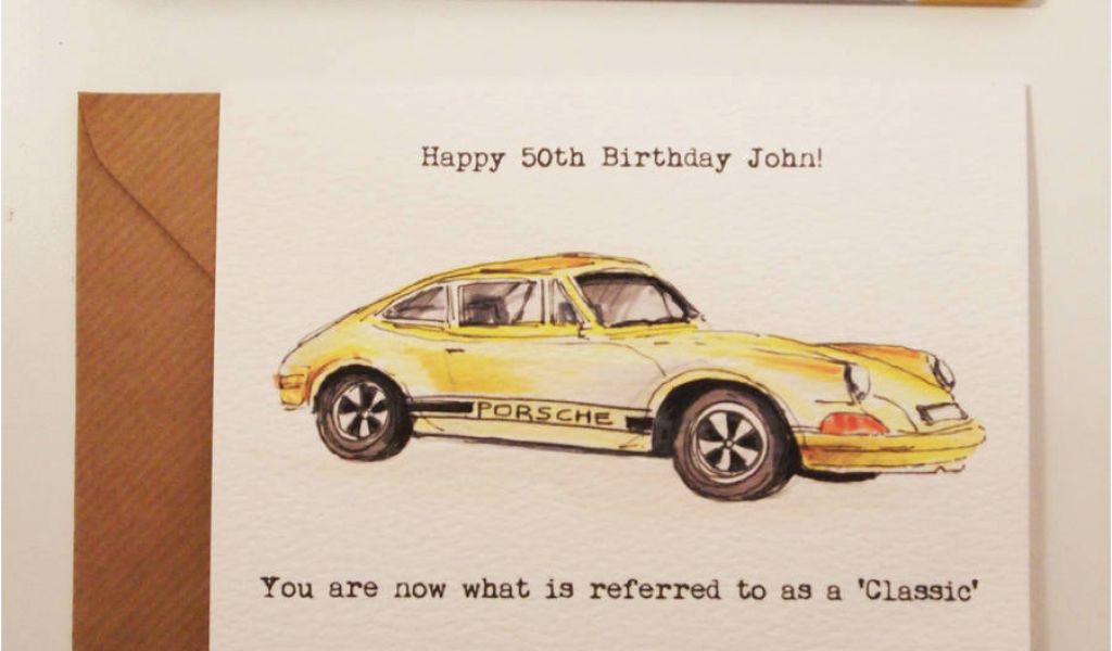 Porsche Birthday Card Classic Car Birthday Card by Homemade House ...