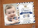 Prince First Birthday Invitations Little Prince Birthday Invitation with Picture by