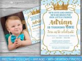 Prince First Birthday Invitations Prince Invitation Little Prince First Birthday Boy