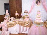 Princess Birthday Party Table Decorations Kara 39 S Party Ideas Gold Pink Royal Princess Birthday