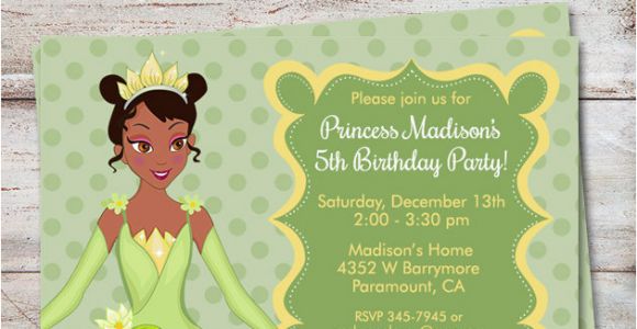 Princess Tiana Birthday Invitations Princess Tiana Birthday Party Invitations Princess and Frog