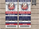 Printable Baseball Ticket Birthday Invitations Baseball Birthday Invitation Baseball Ticket Invitation