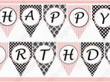 Printable Happy Birthday Banner Letters Black and White Items Similar to Instant Download Diy Paris Birthday Party