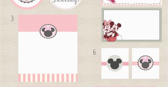 Printable Minnie Mouse Birthday Card Free Minnie Mouse Party Printables One Charming Day