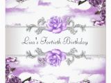 Purple 40th Birthday Decorations Purple Roses Womans 40th Birthday Party 13 Cm X 13 Cm