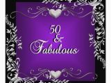 Purple 50th Birthday Decorations Personalized Elegant Purple Black Silver Invitations