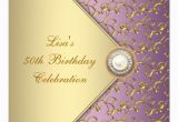 Purple and Gold 50th Birthday Invitations Elegant Purple and Gold Womans 50th Birthday Party Invitation