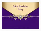 Purple and Gold 50th Birthday Invitations Personalized Purple and Gold 50th Birthday Invitations