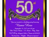 Purple and Gold 50th Birthday Invitations Purple and Gold 50th Birthday Party Invitation Zazzle