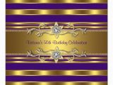 Purple and Gold 50th Birthday Invitations Purple Gold Womans 50th Birthday Party Invitation Zazzle