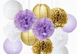 Purple and White Birthday Decorations Purple and Gold Birthday Decorations Amazon Com