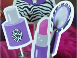 Purple Zebra Birthday Decorations Diva Glam Spa Party Purple Zebra Print Pdf Printable Cupcake