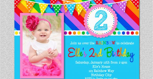 Rainbow 1st Birthday Invitations Rainbow Birthday Invitation Rainbow Kids Birthday Invite 1st