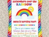 Rainbow themed Birthday Invitations Rainbow Party Invitation Rainbow Invitation by Invitationblvd