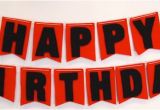 Red and Black Happy Birthday Banner Items Similar to Happy Birthday Felt Flag Banner In Red